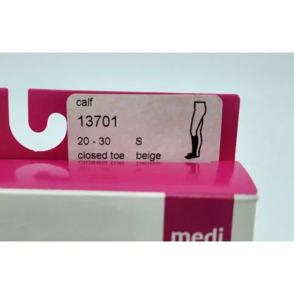 x3 Assure Medi Medical Compression Stockings Calf Closed Toe Beige 20-30 13701 S - Picture 11 of 14